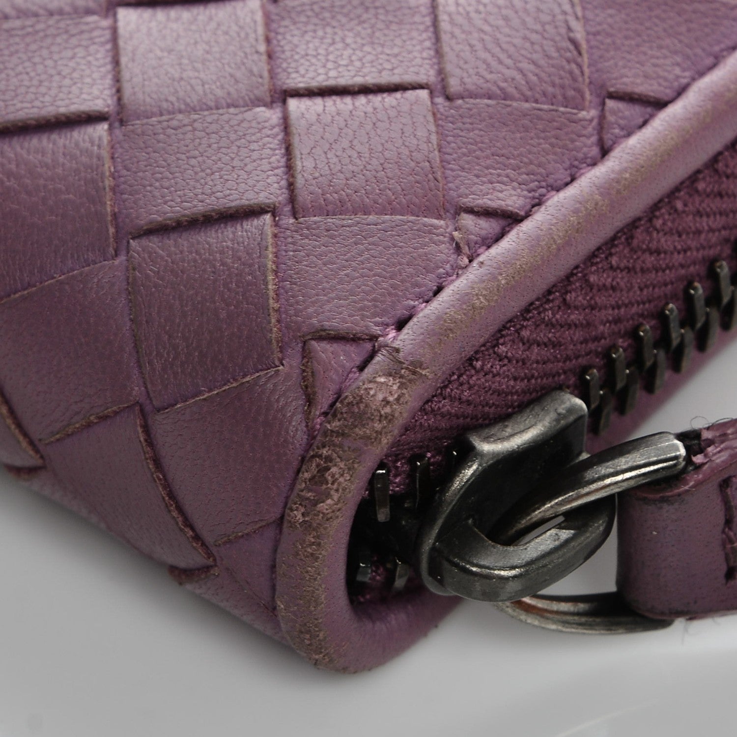 Bottega Veneta Nappa Intrecciato Zip Around Coin Purse Peony 13 of 13