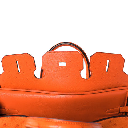 Hermes Ostrich Birkin 35 Orange 2 of 35