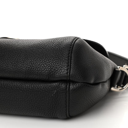 Gucci Pebbled Calfskin Medium Techno Horsebit Shoulder Flap Bag Black 10 of 10