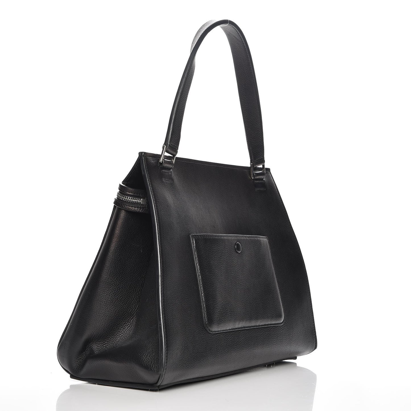 Grained Calfskin Medium Edge Shoulder Bag Black