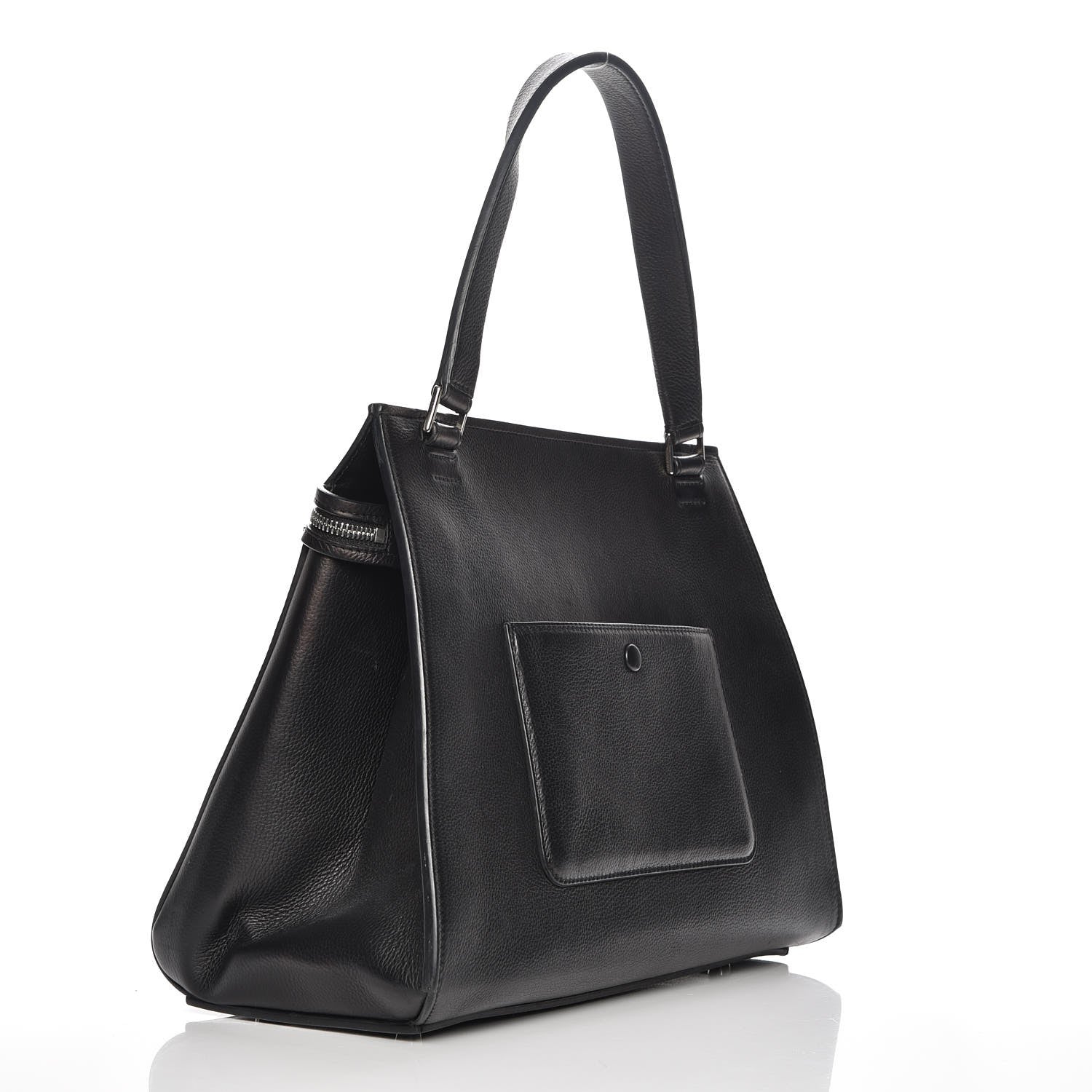 Celine Grained Calfskin Medium Edge Shoulder Bag Black 3 of 8