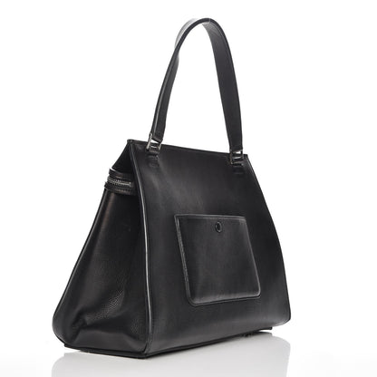 Celine Grained Calfskin Medium Edge Shoulder Bag Black 3 of 8