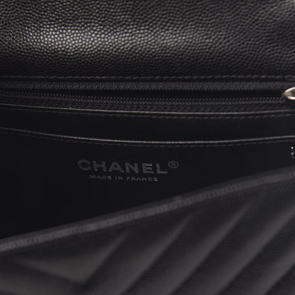 Chanel Caviar Chevron Quilted Mini Rectangular Flap Black 6 of 10