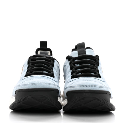 Chanel Suede Calfskin Nylon Grosgrain CC Sneakers 36 Light Blue 2 of 11