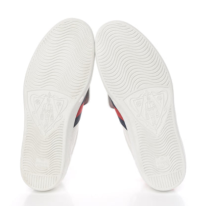 Gucci Calfskin Web Wolf Embroidered Mens Ace Sneakers 9 White 6 of 12