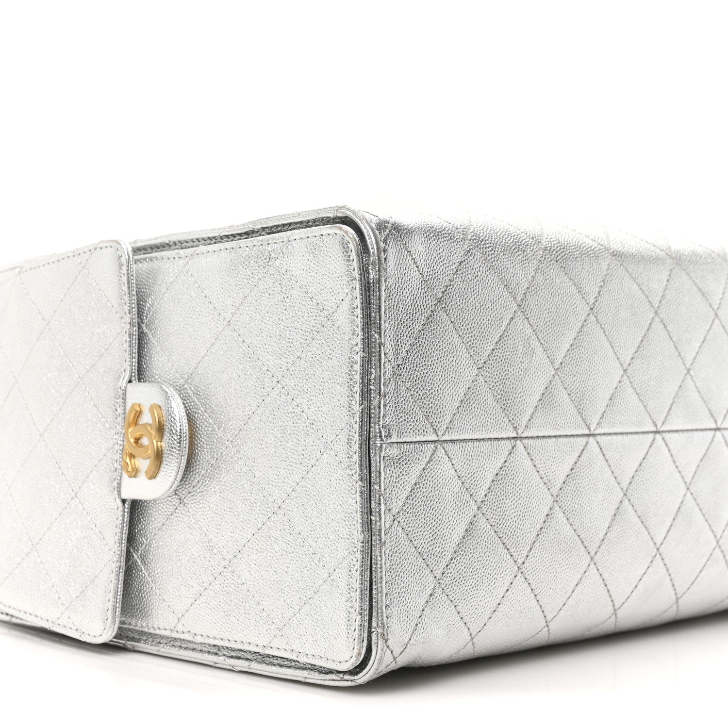 Chanel Metallic Caviar Quilted Medium Chanel 25 Handbag Silver 9 of 10