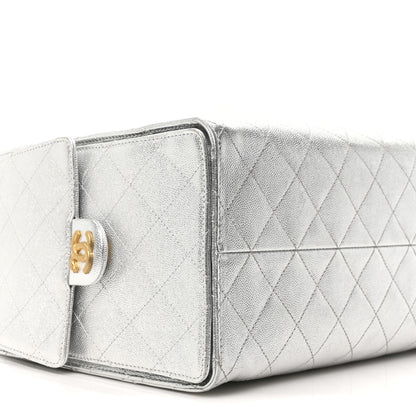 Chanel Metallic Caviar Quilted Medium Chanel 25 Handbag Silver 9 of 10