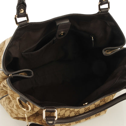 Gucci Monogram Dollar Calfskin Large Sukey Tote Beige Ebony Testa di Moro 5 of 7