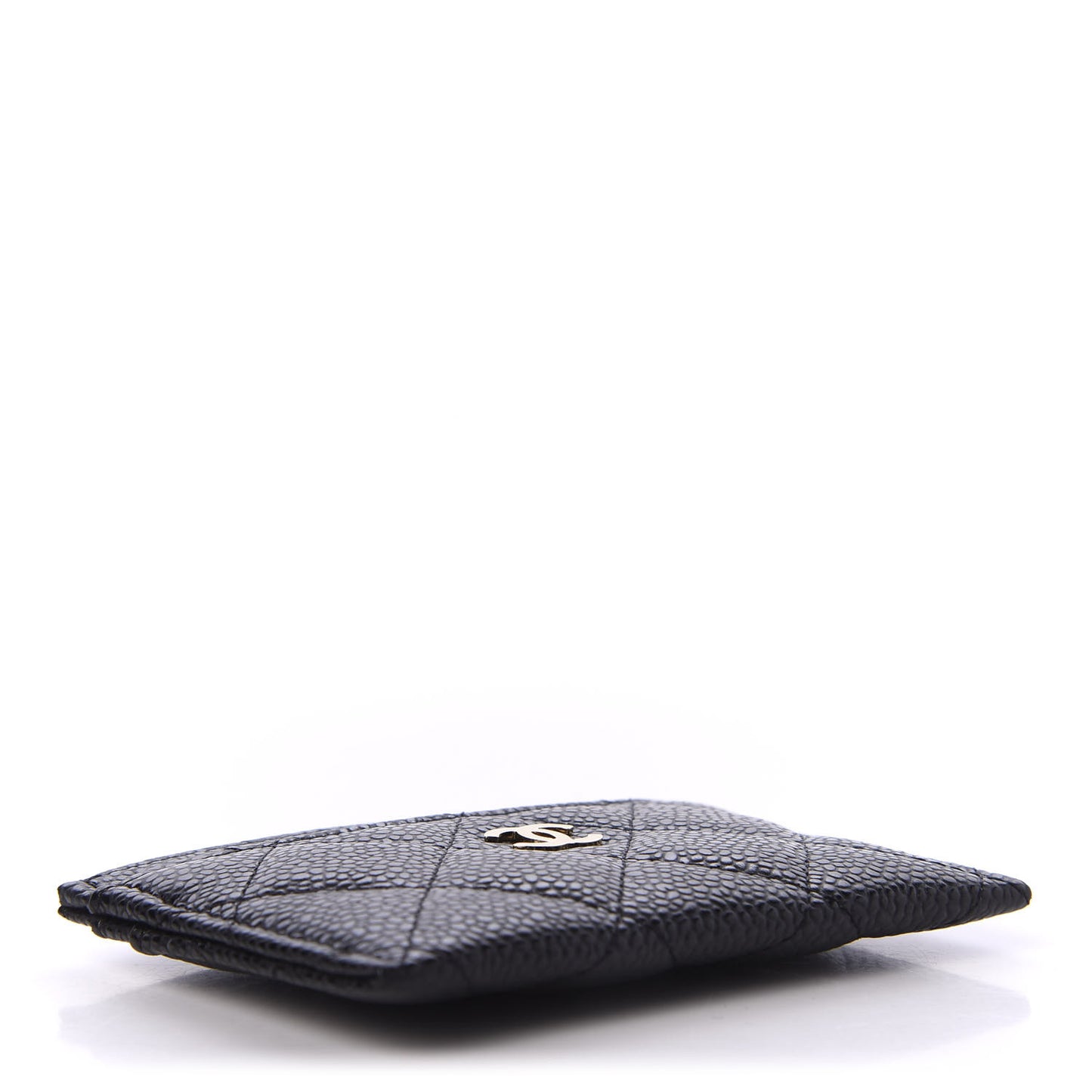 Caviar Quilted Card Holder Black
