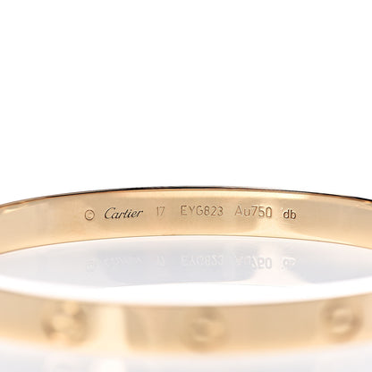 Cartier 18K Yellow Gold LOVE Bracelet 17 4 of 5