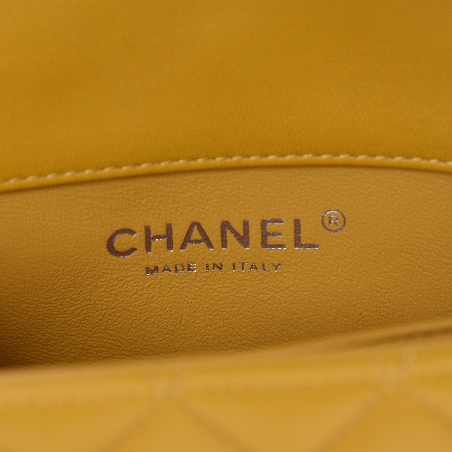Lambskin Quilted Extra Mini Flap Yellow