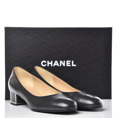 Chanel Calfskin CC Pumps 39 Dark Grey 9 of 9