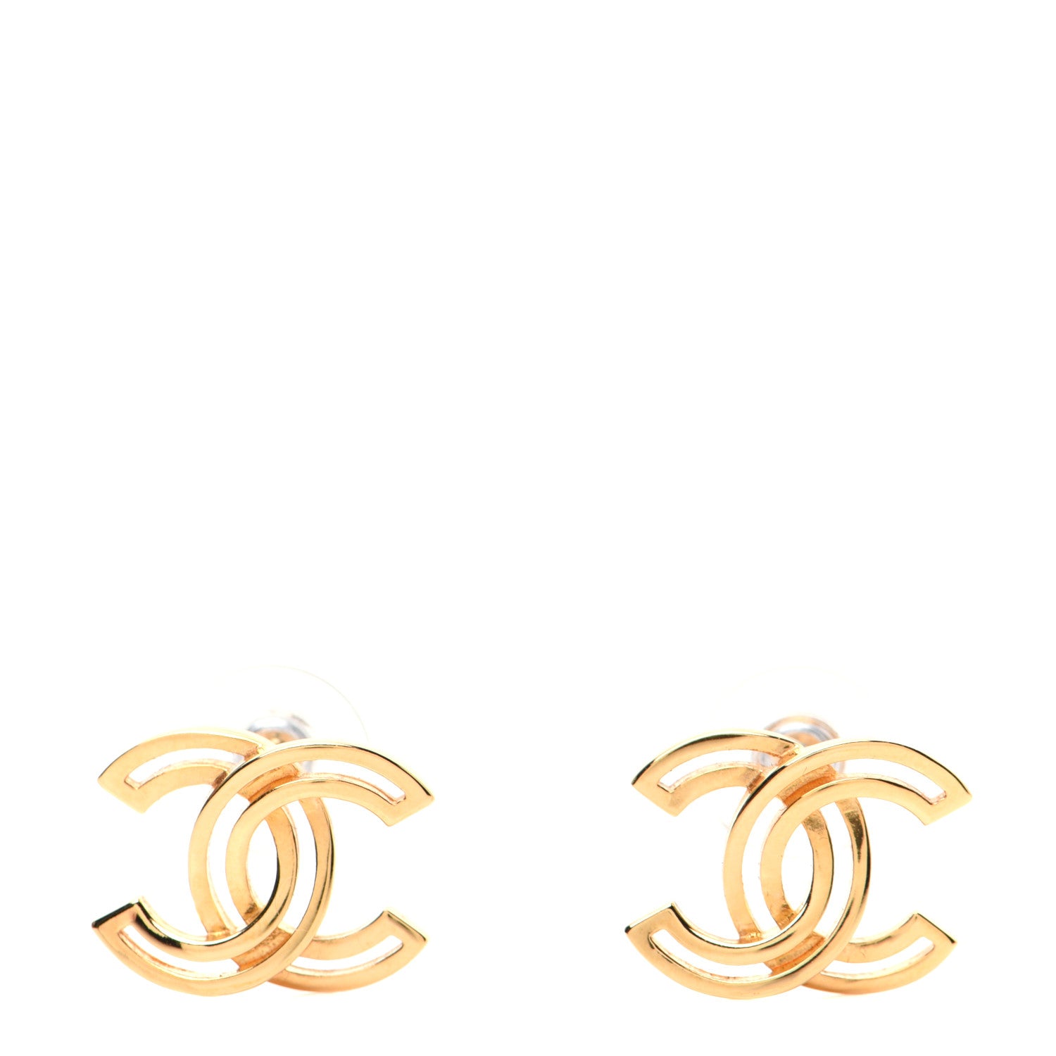 Chanel Metal Obazine CC Earrings Gold 1 of 6