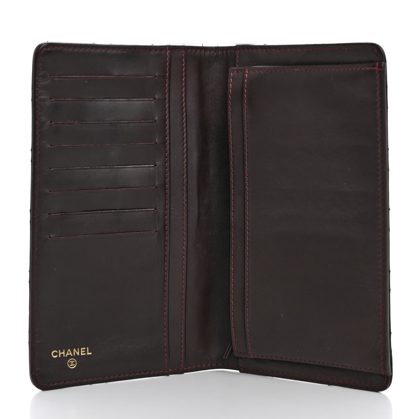 Aged Calfskin Quilted Reissue Yen Wallet Black