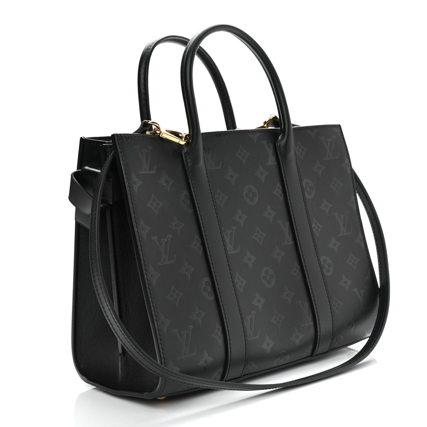 Monogram Cuir Plume Very Tote MM Black