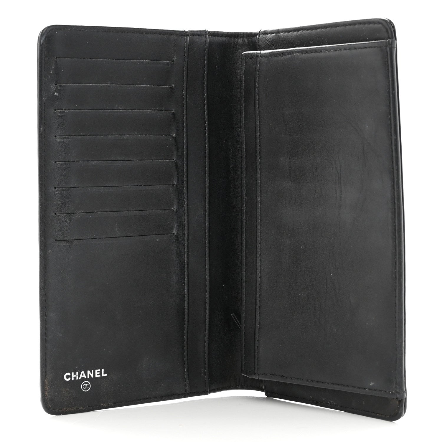 Chanel Patent Calfskin Quilted Boy Yen Wallet Black 6 of 9