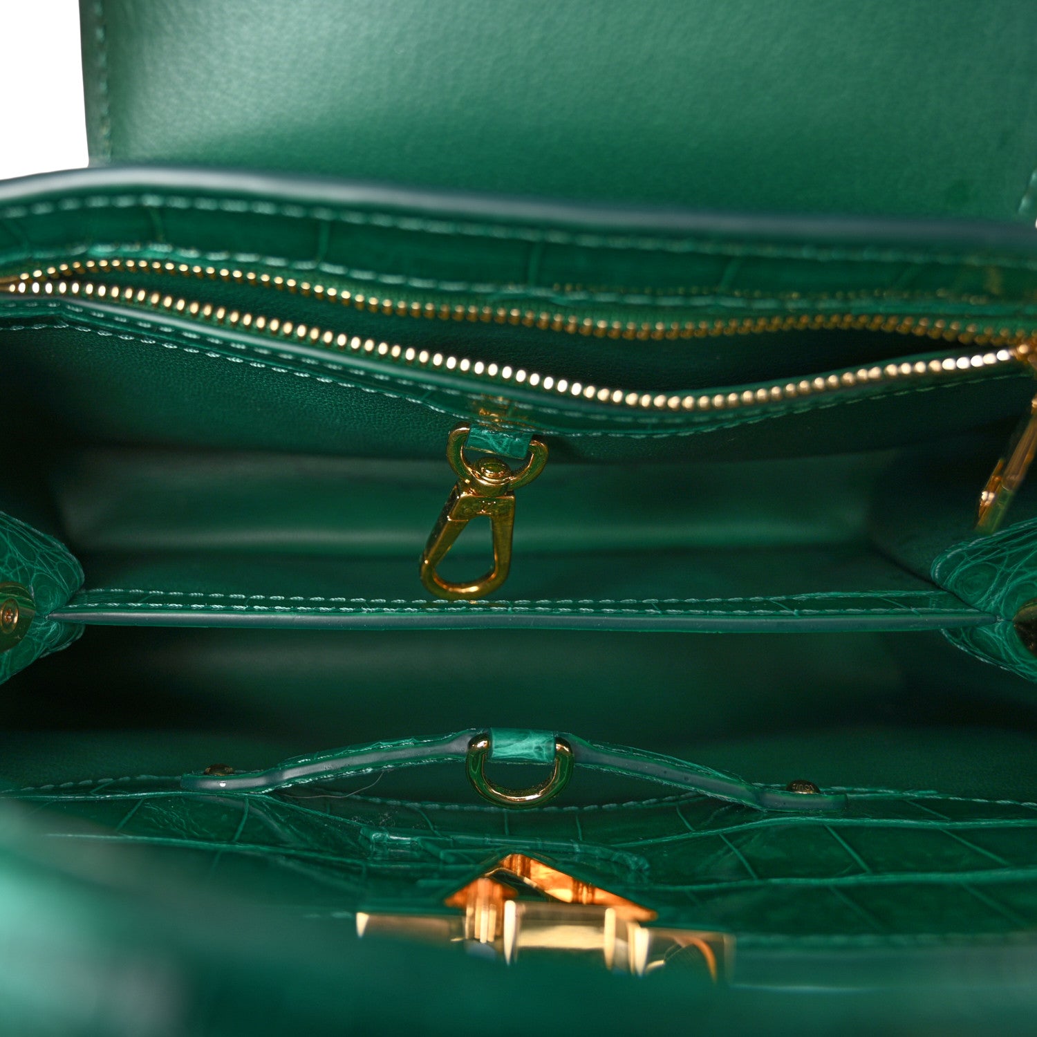 Louis Vuitton Alligator Capucines BB Emeraude 5 of 10