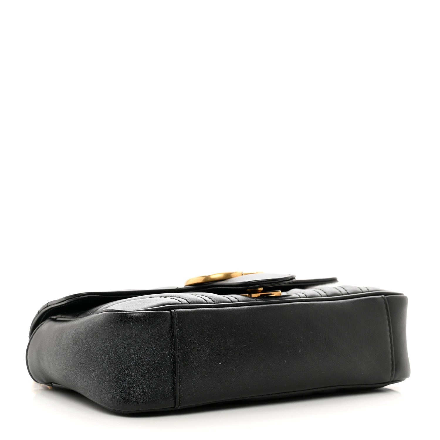 Gucci Calfskin Matelasse Mini GG Marmont Shoulder Bag Black 4 of 11