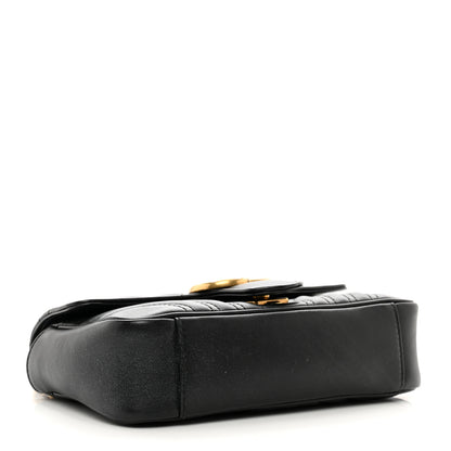 Gucci Calfskin Matelasse Mini GG Marmont Shoulder Bag Black 4 of 11