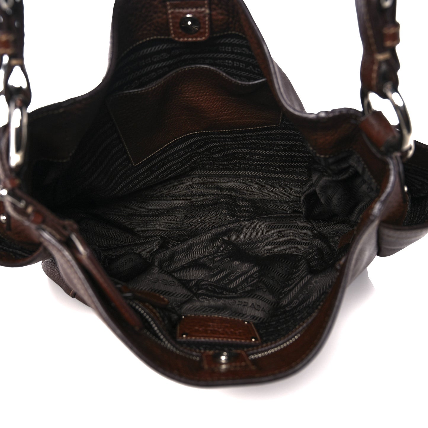 Vitello Daino Side Pocket Hobo Bruciato