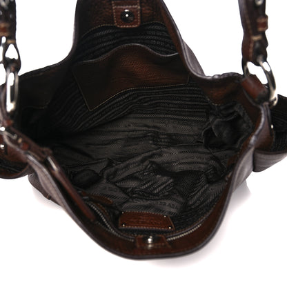 Prada Vitello Daino Side Pocket Hobo Bruciato 5 of 20