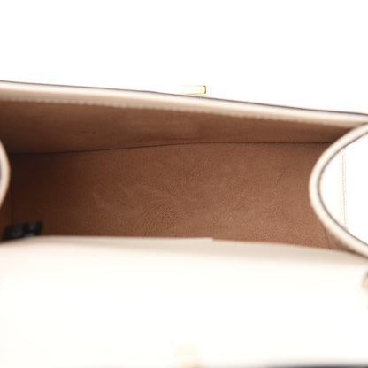 Gucci Calfskin Embroidered Mini Sylvie Top Handle Bag White 5 of 9