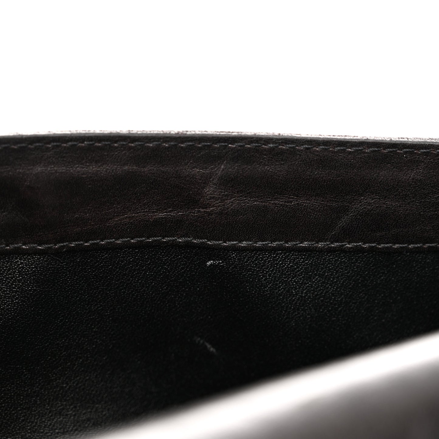 Calfskin Stitched Large Vintage Flap Dark Brown