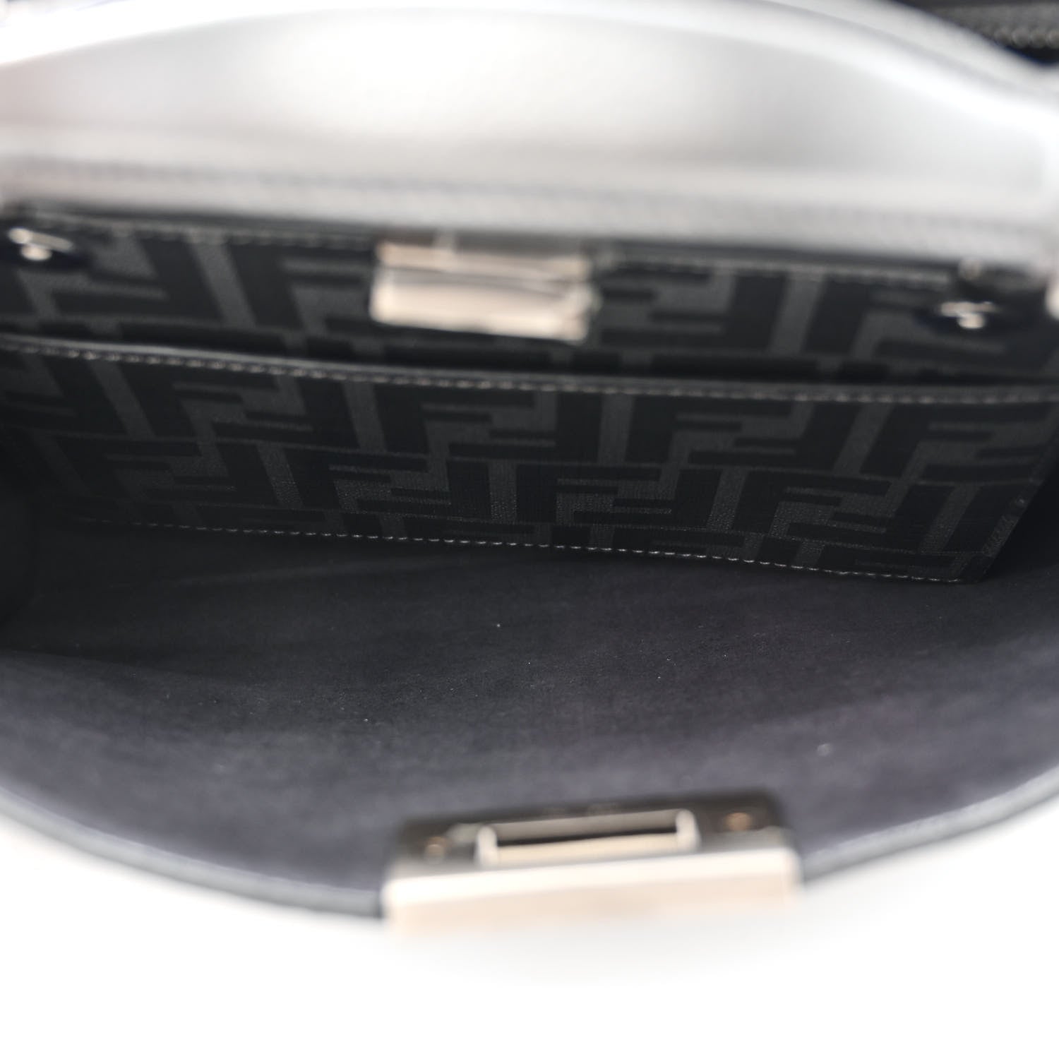 Fendi Cuoio Romano Lux Mini Peekaboo I SEE U Satchel Graphite 6 of 11