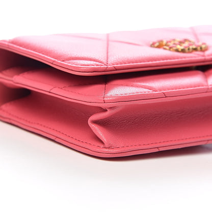 Chanel Lambskin Quilted 19 Wallet On Chain WOC Pink 10 of 13
