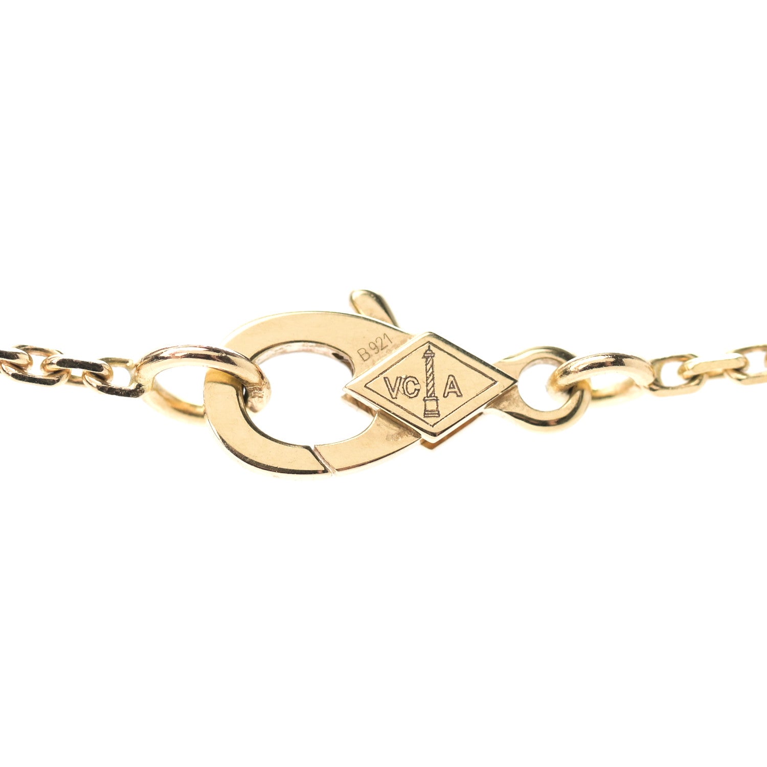 Van Cleef & Arpels 18K Yellow Gold Tiger Eye Lucky Alhambra Butterfly Pendant Necklace 4 of 6