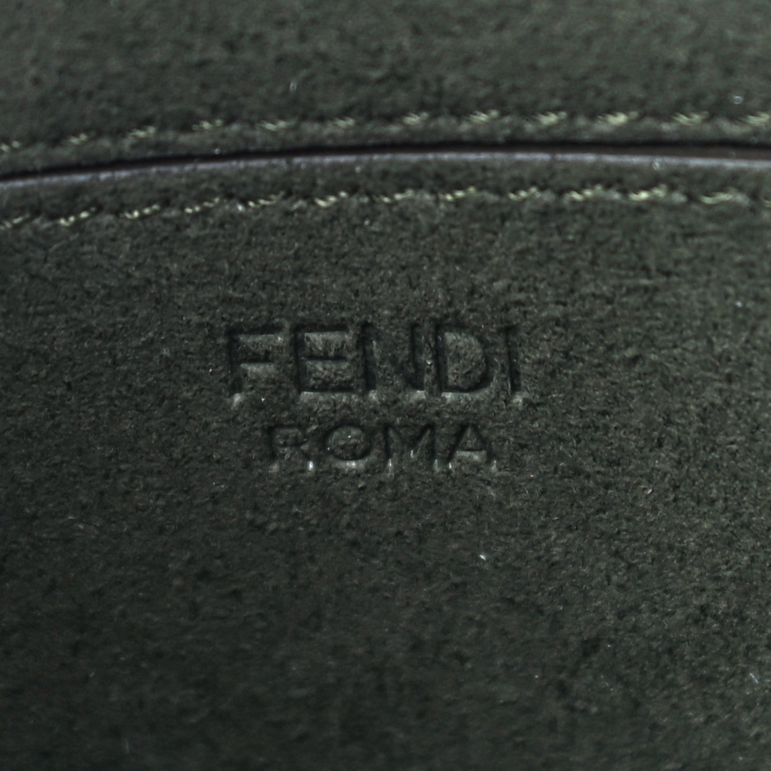 Fendi Technical Fabric FF Midi Chain Baguette Oliva 6 of 9