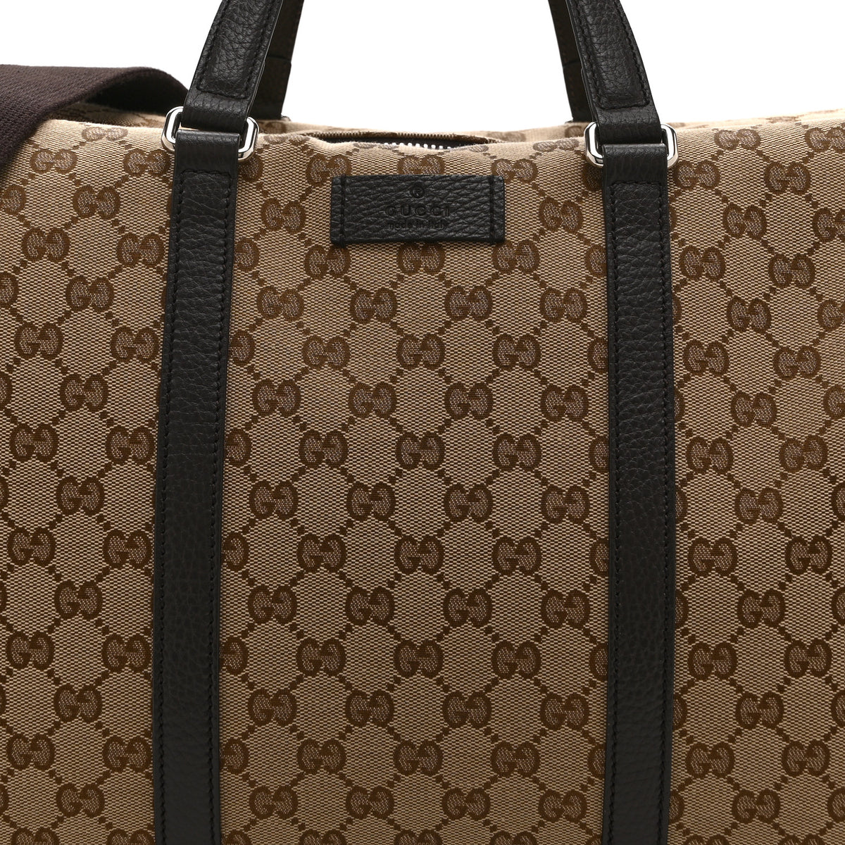 Gucci Monogram Dollar Calfskin Boston Duffle Bag Beige Ebony Testa di Moro Marrone Scuro 9 of 11