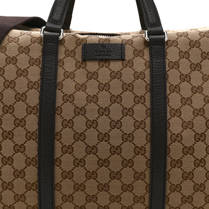 Gucci Monogram Dollar Calfskin Boston Duffle Bag Beige Ebony Testa di Moro Marrone Scuro 9 of 11