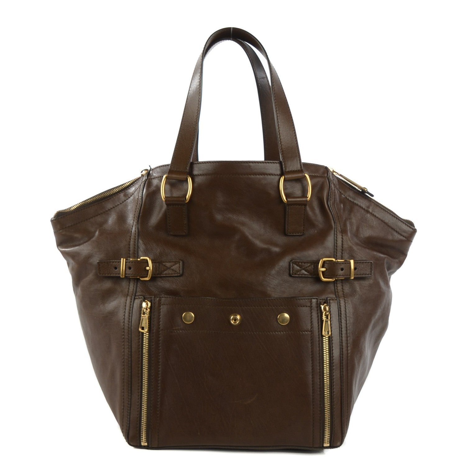 Saint Laurent Calfskin Large Downtown Olive 1 of 7