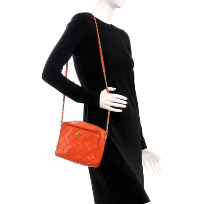 Chanel Caviar Quilted Camera Case Orange 2 of 12