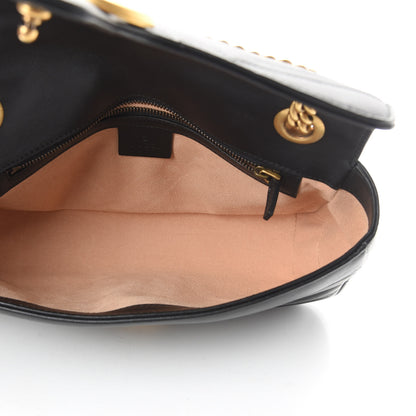 Gucci Calfskin Matelasse Small GG Marmont Shoulder Bag Black 6 of 14