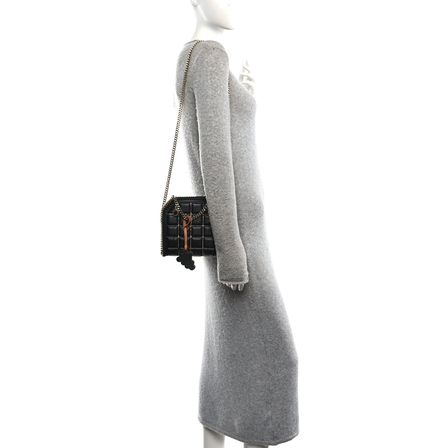 Stella McCartney Vegan Leather Quilted Tiny Falabella Tote Black 3 of 19