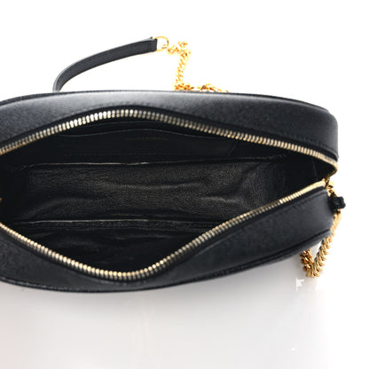 Saint Laurent Grain De Poudre Matelasse Monogram Mini Lou Camera Bag Black 7 of 10