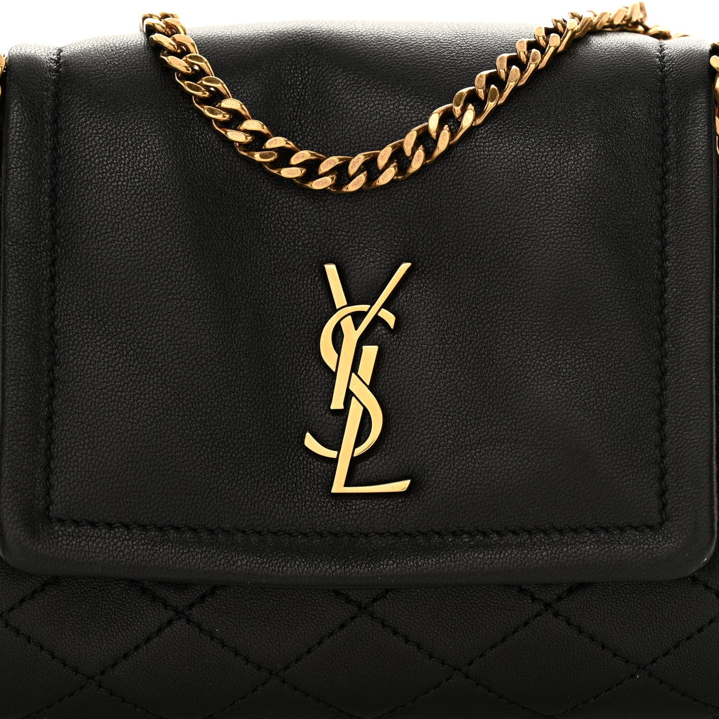 Lambskin Quilted Monogram Mini Nolita Black