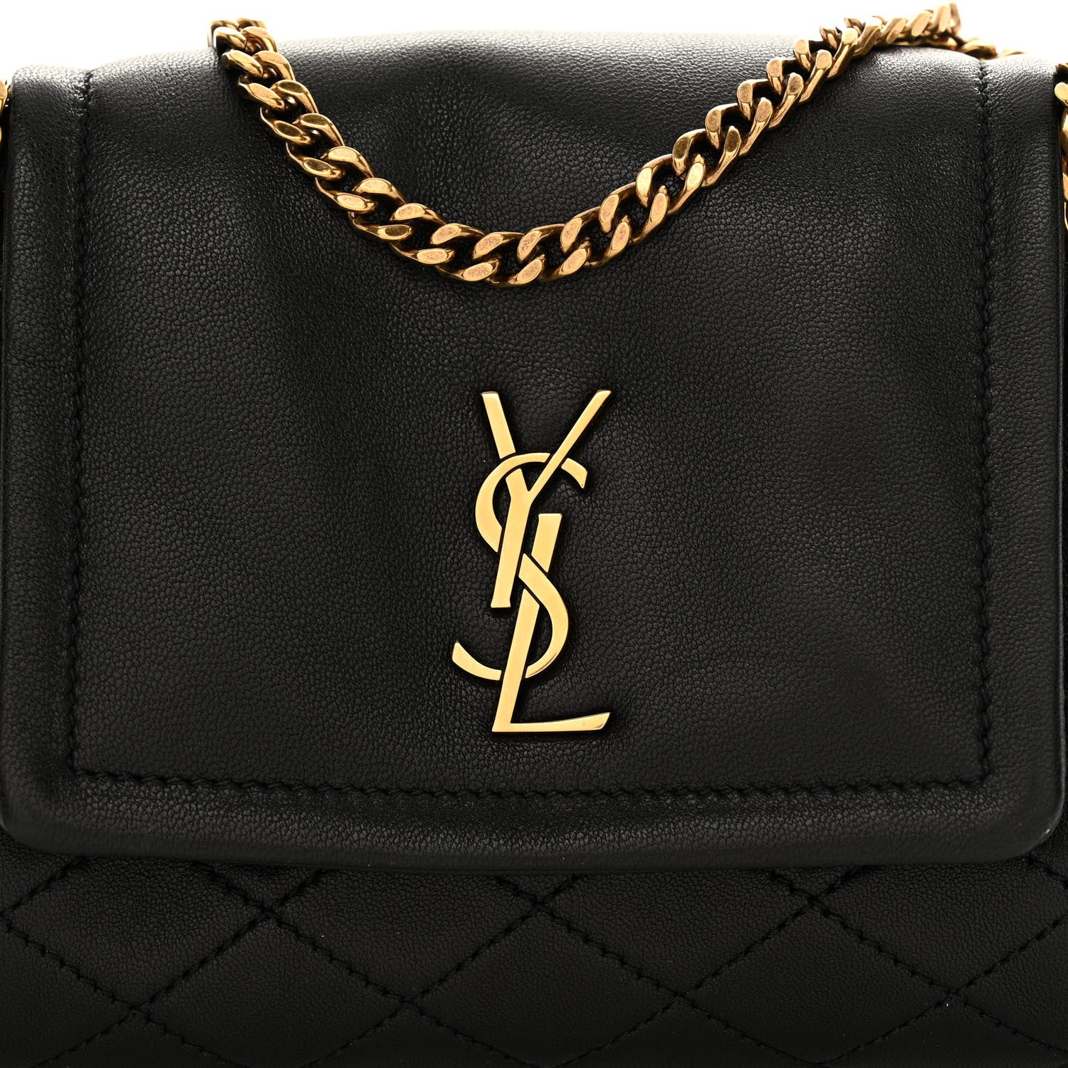 Saint Laurent Lambskin Quilted Monogram Mini Nolita Black 8 of 11