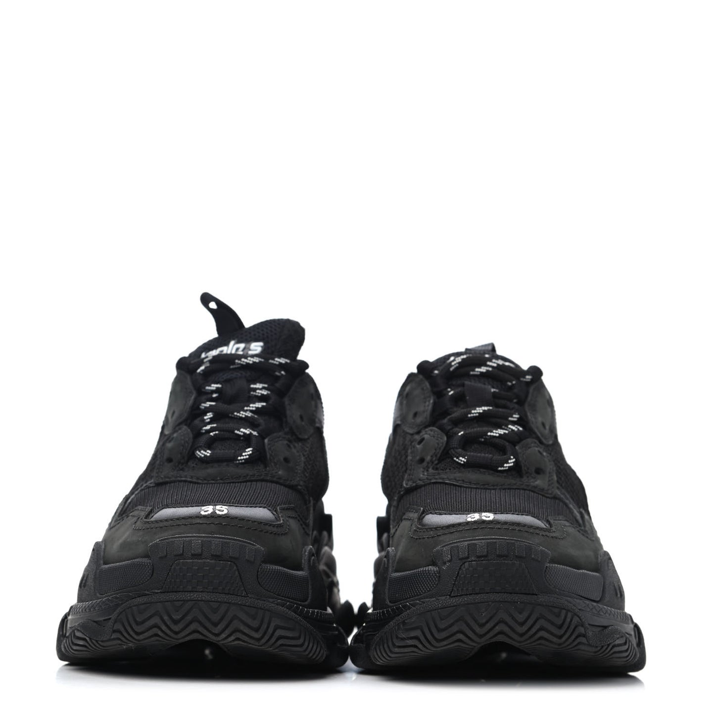 Fabric Mesh Womens Triple S Sneakers 35 Black