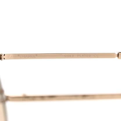 Chanel Gold Plated Acetate Mirror Round Signature Sunglasses 71308 Gold 5 of 8