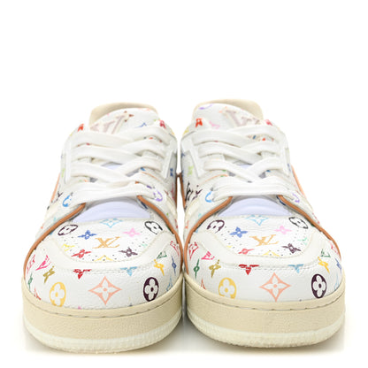 Louis Vuitton LV X TM Calfskin Monogram Multicolor Womens LV Trainer Sneakers 38 White 3 of 10