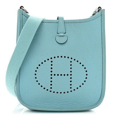Hermes Taurillon Clemence Evelyne TPM Bleu Atoll 1 of 12