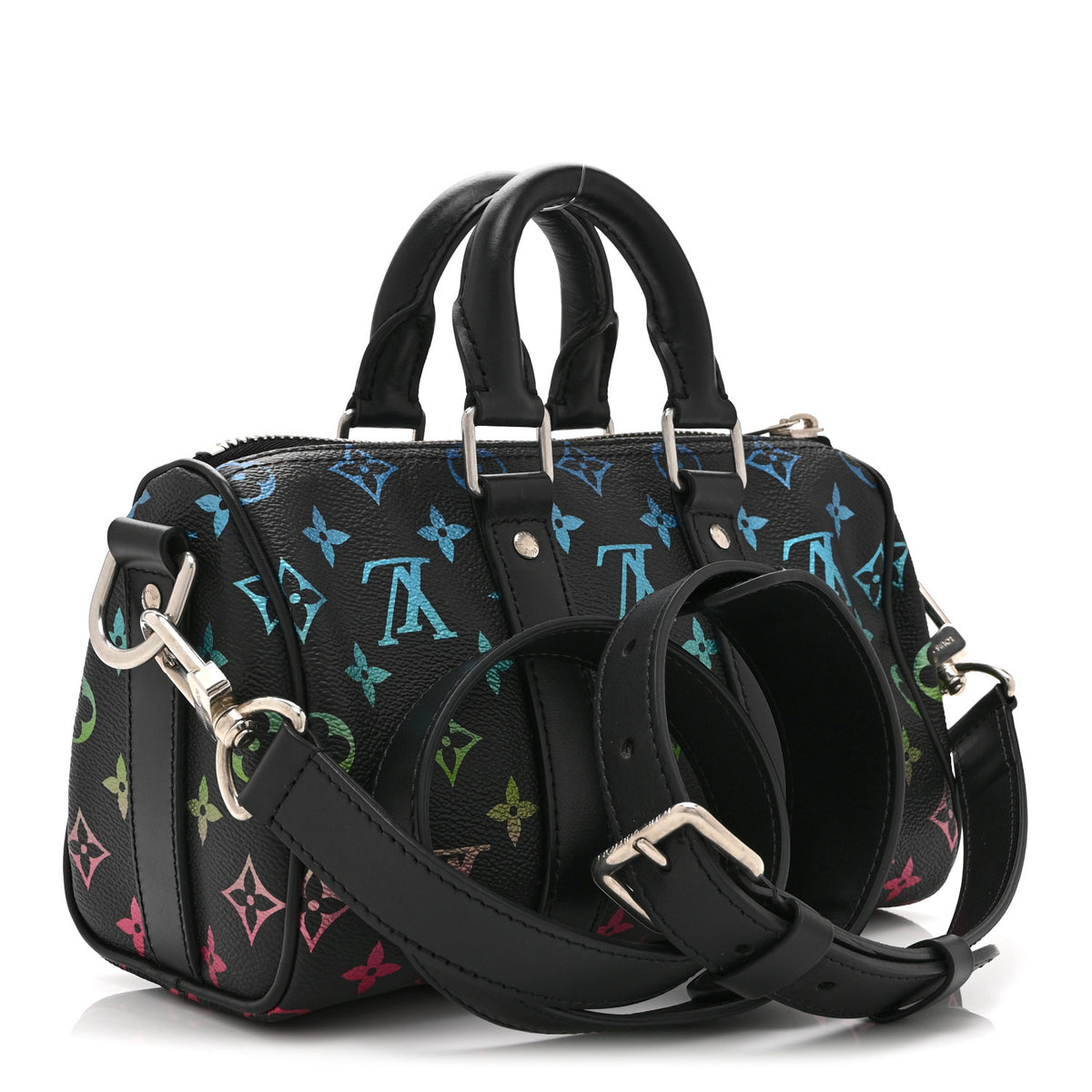 Monogram Iridescent Keepall Bandouliere 25 Black