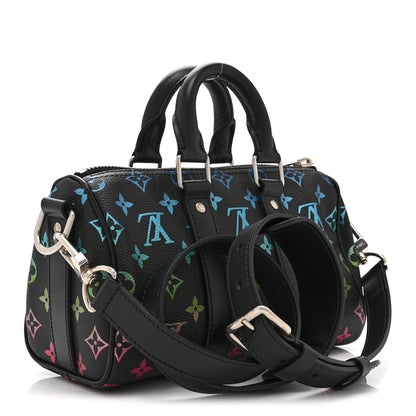 Louis Vuitton Monogram Iridescent Keepall Bandouliere 25 Black 3 of 9