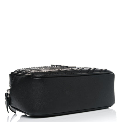 Saint Laurent Calfskin Matelasse Studded Monogram Lou Belt Bag Black 5 of 9