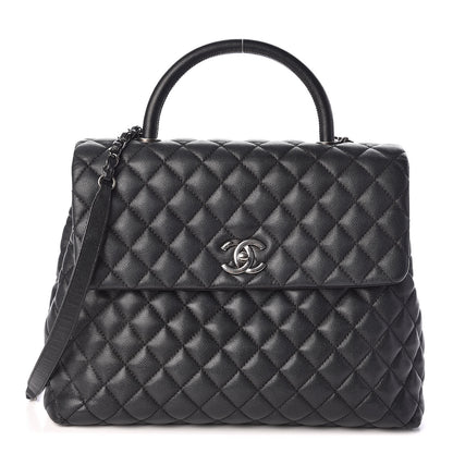 Chanel Caviar Quilted Large Coco Handle Flap Grey 1 of 12