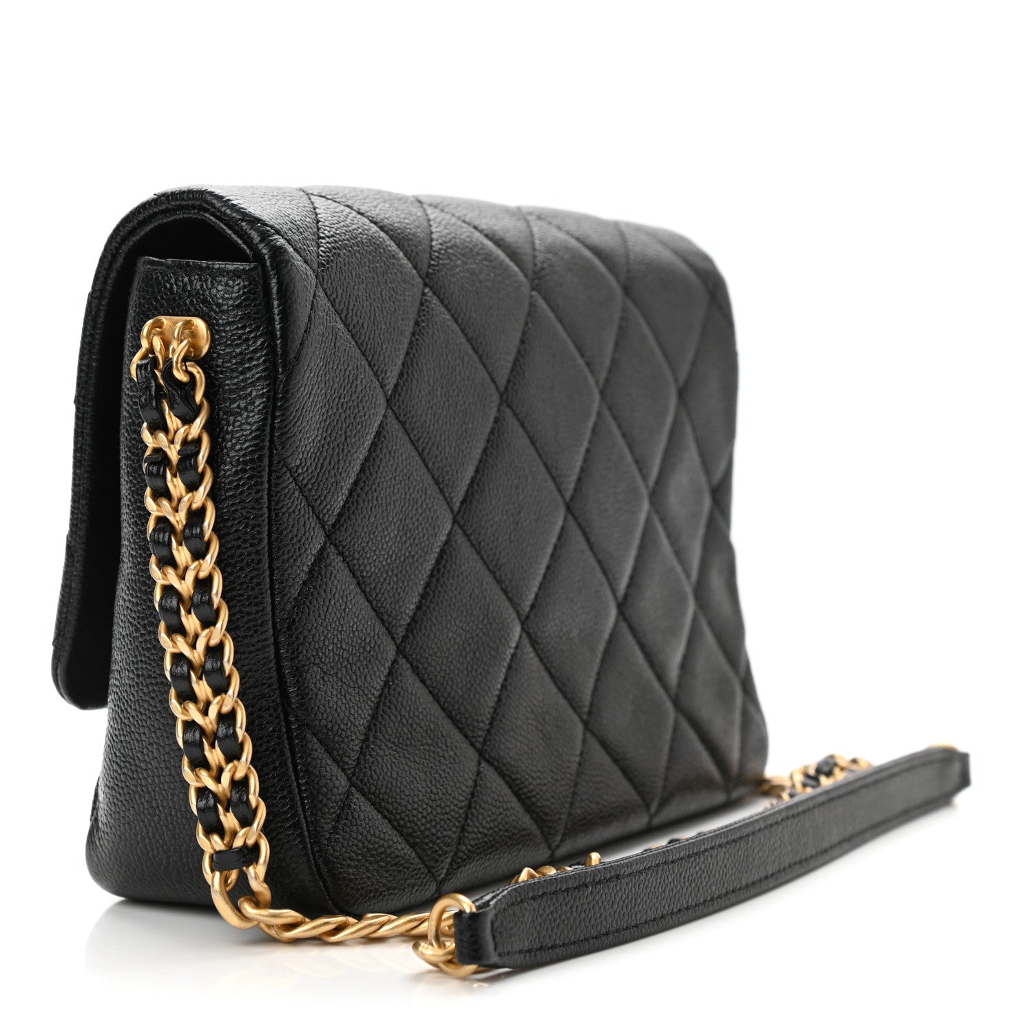 Chanel Shiny Caviar Quilted Small Chain Melody Flap Black 3 of 10