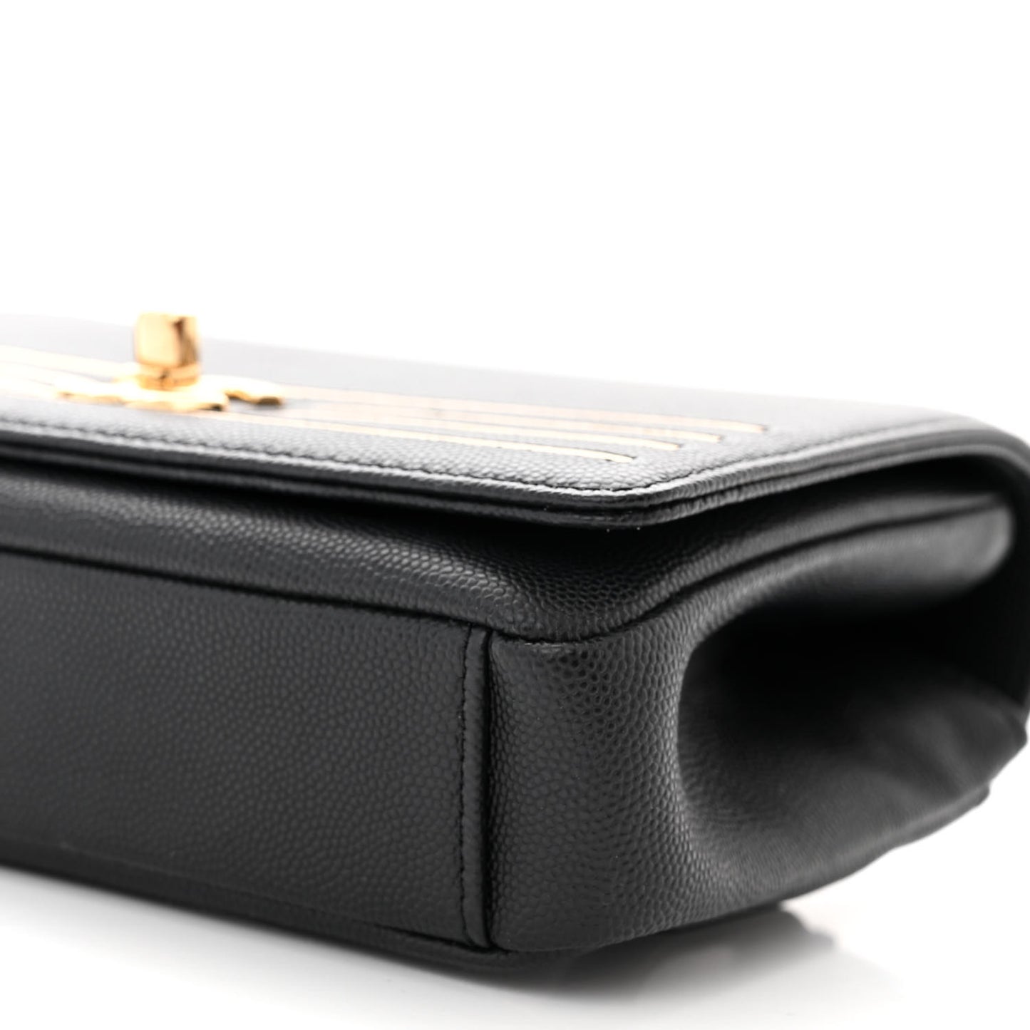 Grained Calfskin Embroidered Captain Gold Belt Bag Black